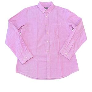Slate & Stone Mens XL Pink Cotton Button Down Dress Shirt‎ Long Sleeve
